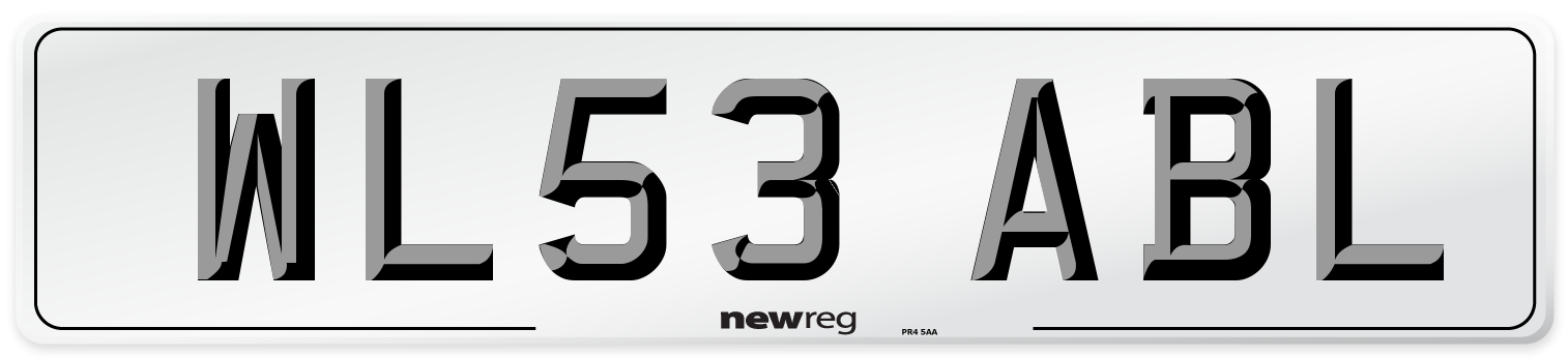 WL53 ABL Number Plate from New Reg